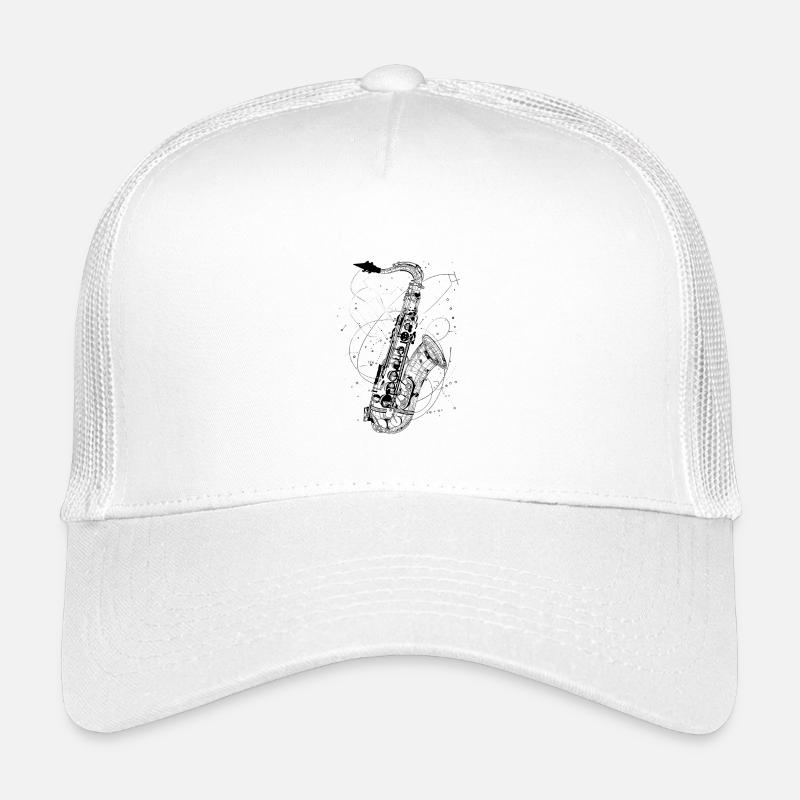 Saxophon Zeichnung - Kinder Trucker-Cap - Weiß