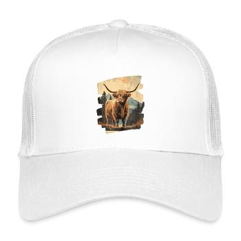 Schottisches Hochlandrind - Kinder Trucker-Cap - Weiß - Vorne