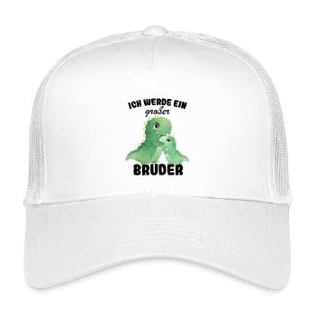 Nachwuchs Verkünden | Ich Werde Großer Bruder 2027 - Kinder Trucker-Cap - Weiß - Vorne