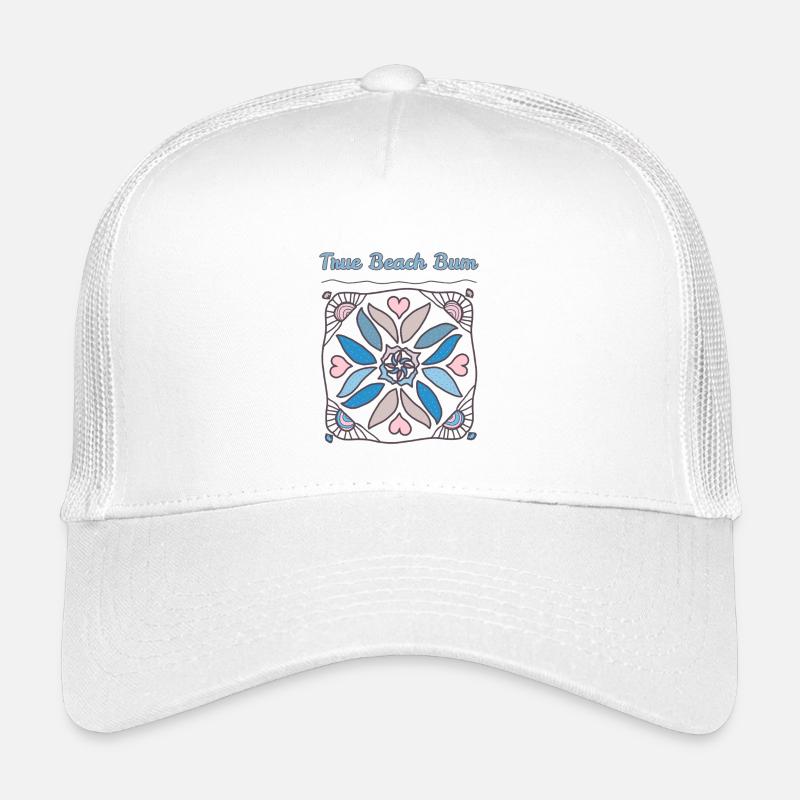 True Beach Bum Mandala Print - Kinder Trucker-Cap - Weiß