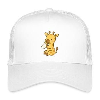 Giraffenliebe mit Flasche - Kinder Trucker-Cap - Weiß - Vorne