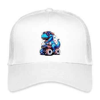 SSW24-T Rex Riding Monster Truck 3 - Kids’ Trucker Cap - white - Front
