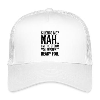 Schweig mich, nein, ich bin der Sturm, du warst nicht bereit, - Kinder Trucker-Cap - Weiß - Vorne