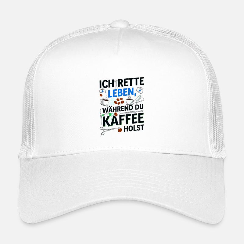 Ich rette Leben während du Kaffee holst - Kinder Trucker-Cap - Weiß