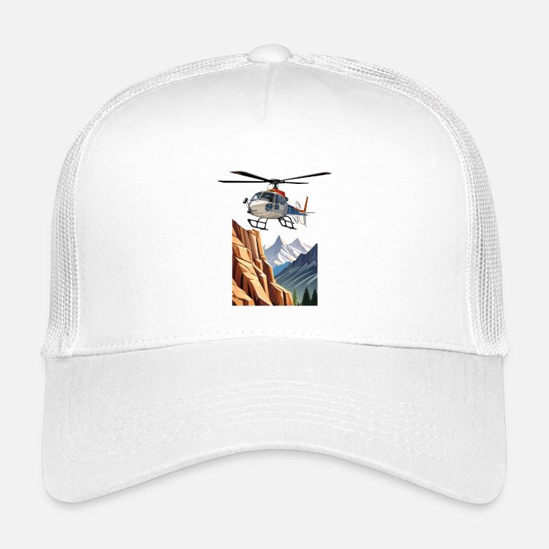 Hubschrauber in den Bergen Kinder Trucker-Cap