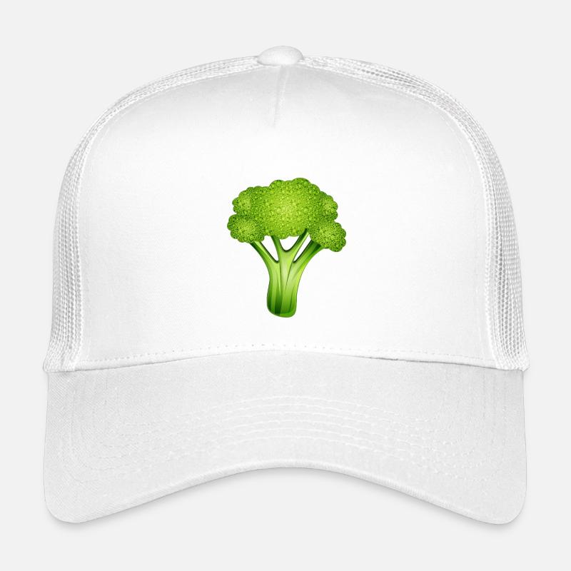 Brocoli vert vif dans un style bande dessinée élégant Casquette trucker enfant