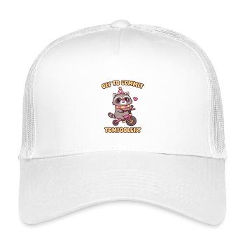 Niedlicher Waschbär-Clown Geht los, um Unsinn zu begehen - Kinder Trucker-Cap - Weiß - Vorne