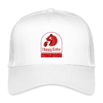 Happy Eater Design Distressed - Kids’ Trucker Cap - white - Front
