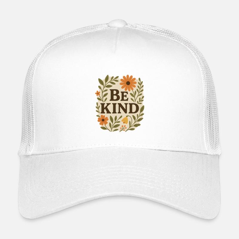 Freundliche Blumenbotschaft Sei freundlich - Kinder Trucker-Cap - Weiß