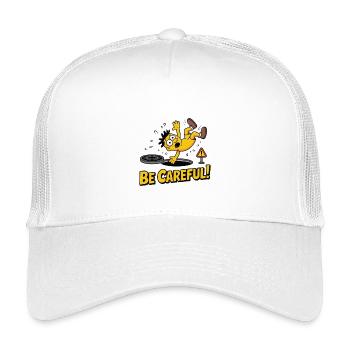 Conception de personnage d'avertissement animé Soyez prudent - Casquette trucker enfant - blanc - Devant