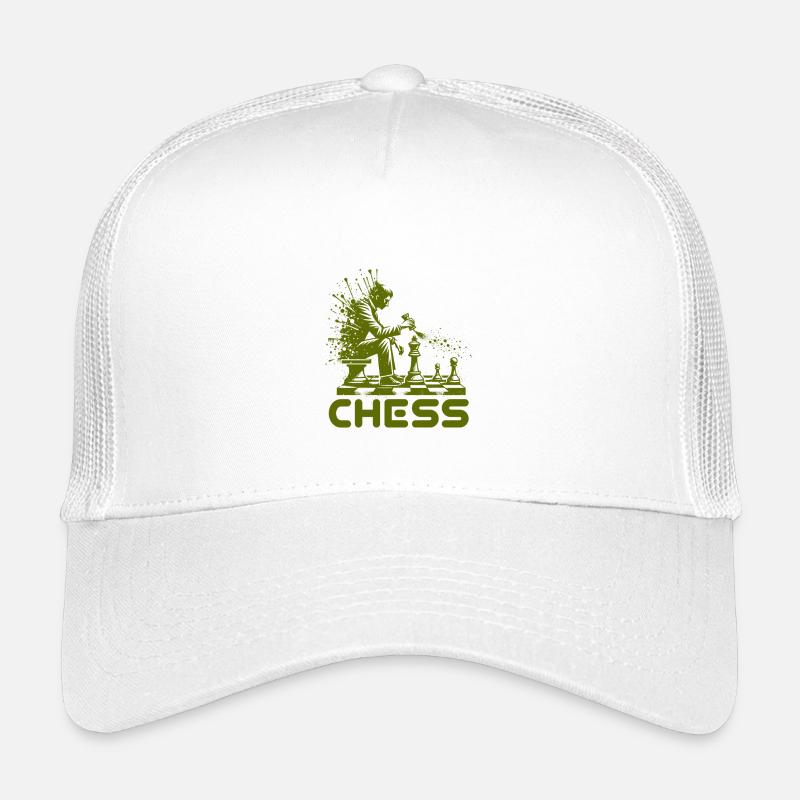 Schachspieler Silhouette mit Farbexplosion - Kinder Trucker-Cap - Weiß