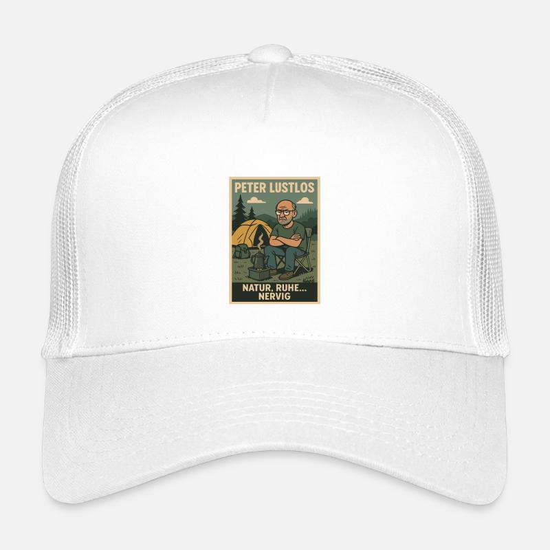 Peter Lustlos Natur Camping Design - Kinder Trucker-Cap - Weiß