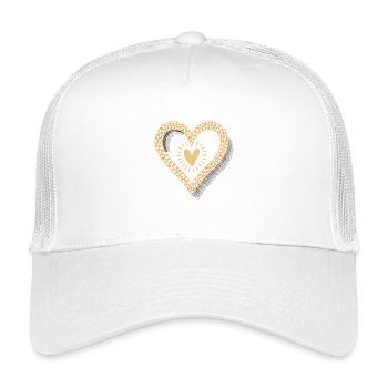 Leopard Print Heart - Kids’ Trucker Cap - white - Front
