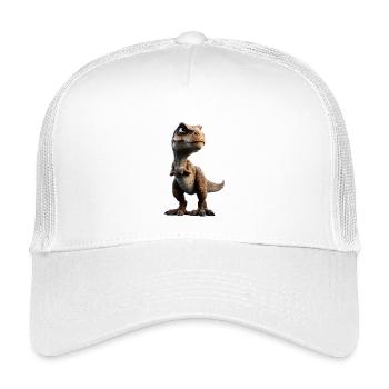 T-Rex Tyrannosaurus Rex Dino Papa Dinosaure - Casquette trucker enfant - blanc - Devant