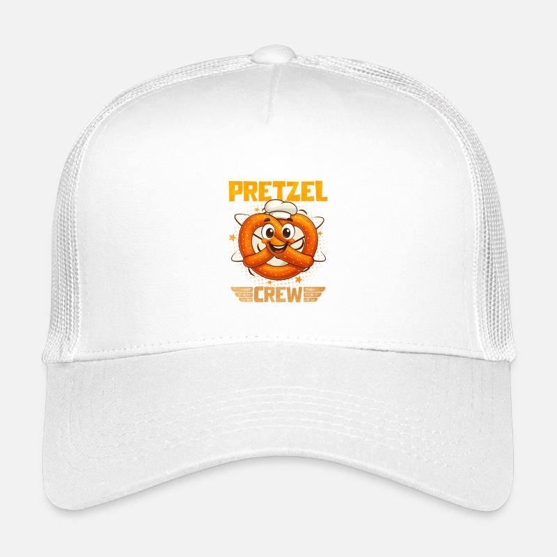 Bretzel Pretzel Bäcker mit Lächeln - Kinder Trucker-Cap - Weiß