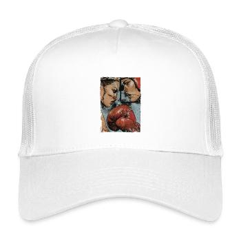 Intensives Boxer Clash Kunstwerk - Kinder Trucker-Cap - Weiß - Vorne