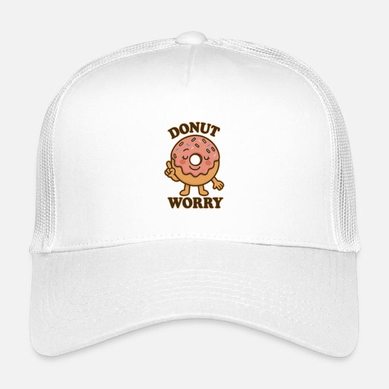 Karikatur eines fröhlichen Donuts mit Spruch Kinder Trucker-Cap
