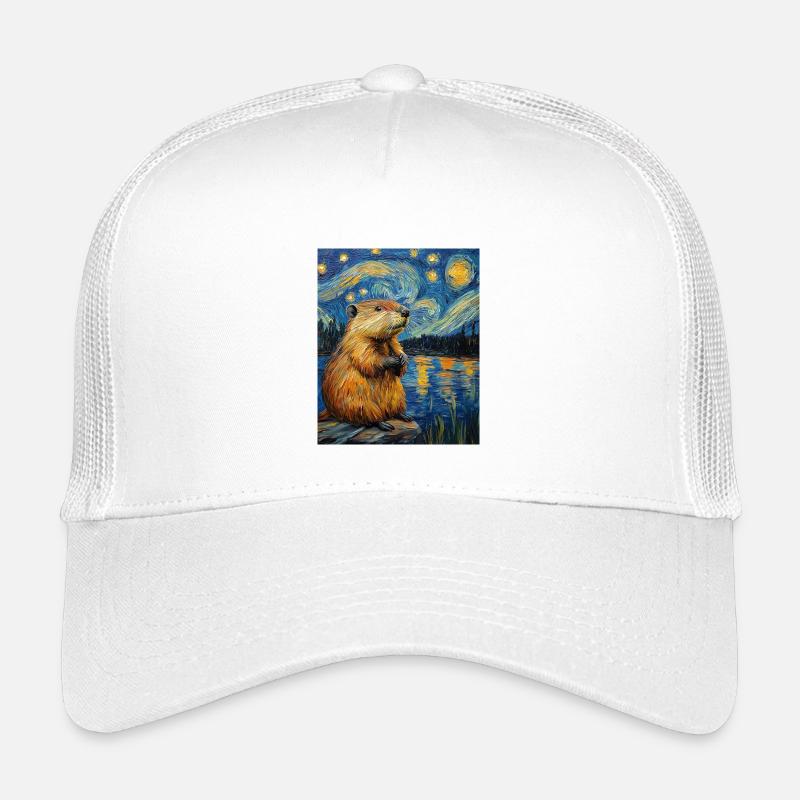 Bieber Van Gogh Style Starry Night - Kinder Trucker-Cap - Weiß