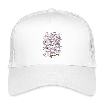 Silence – God Speaks Design - Kinder Trucker-Cap - Weiß - Vorne