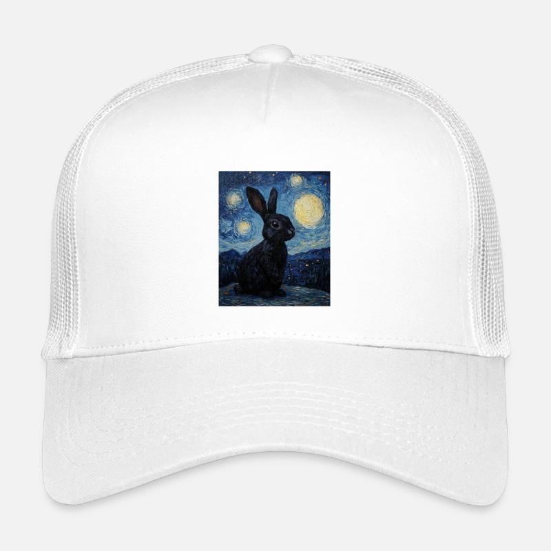 Bunny Van Gogh Style Starry Night Kids’ Trucker Cap