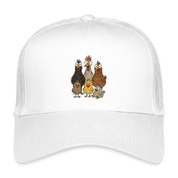 Poulets et poussins qui rient - Casquette trucker enfant - blanc - Devant