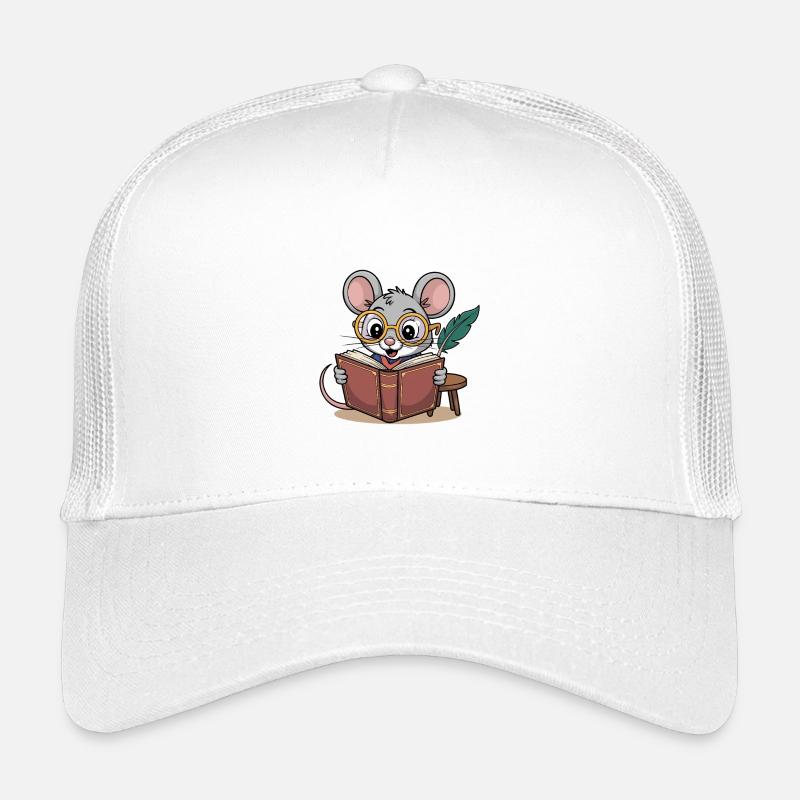 Adorable Reading Mouse with Glasses Kids’ Trucker Cap