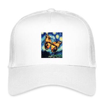 Papillon étoilé style Van Gogh - Casquette trucker enfant - blanc - Devant