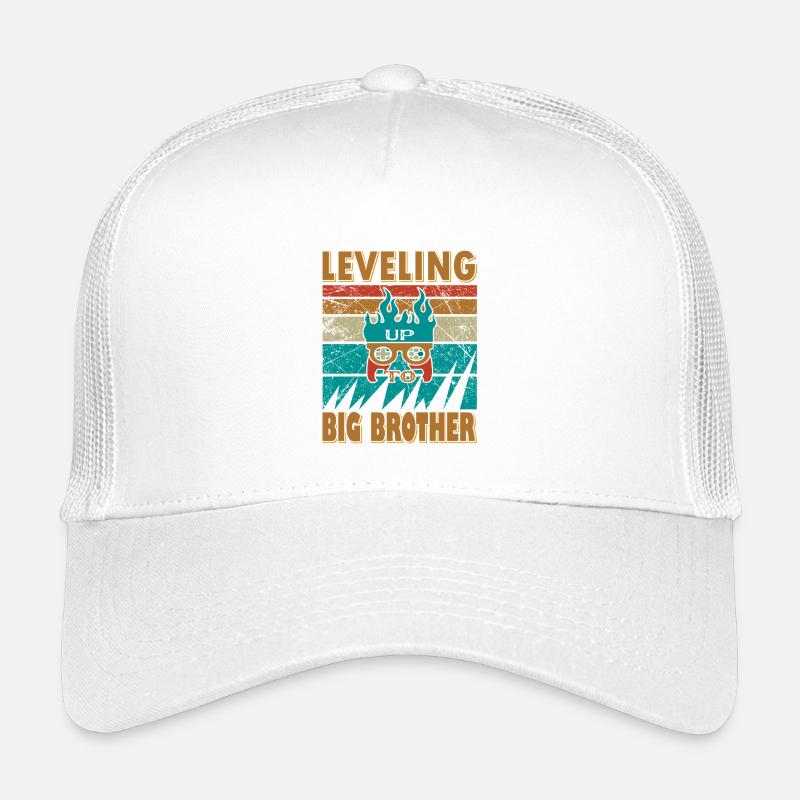 Gaming-Inspired Bruder Design - Kinder Trucker-Cap - Weiß