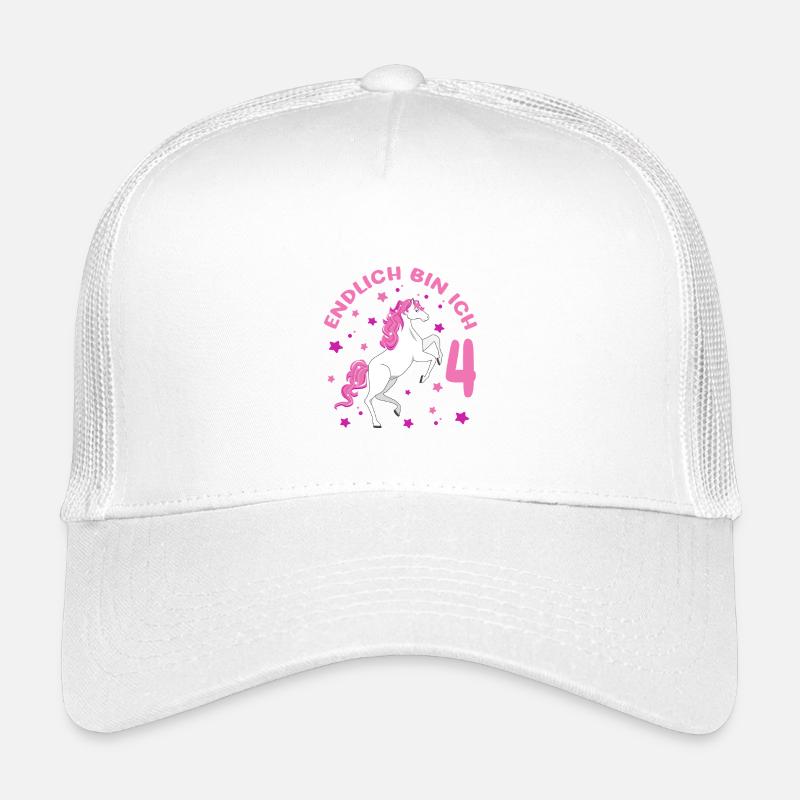 4 Jahre alt Pferd Endlich Bin Ich 4 Mädchen 4. Kinder Trucker-Cap
