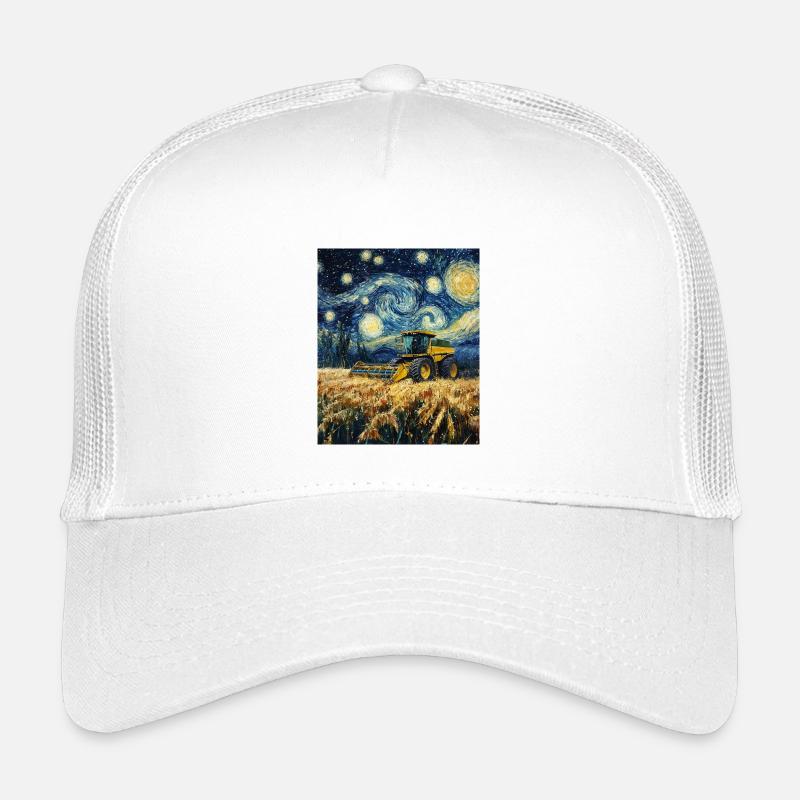 Combine Harvester Farmer Van Gogh Style Starry Kids’ Trucker Cap