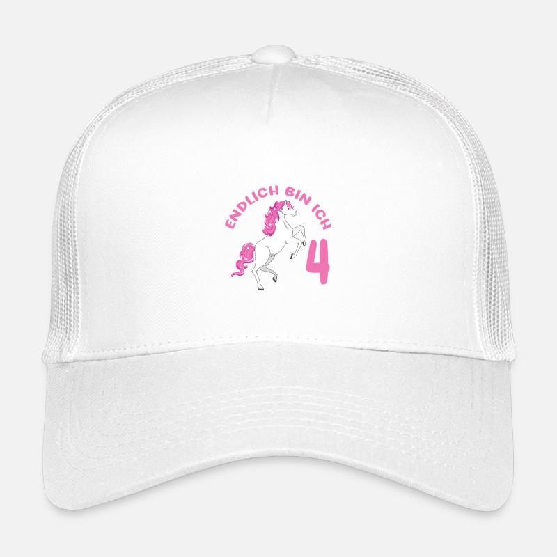 4 Jahre alt Pferd Endlich Bin Ich 4 Mädchen 4. Kinder Trucker-Cap