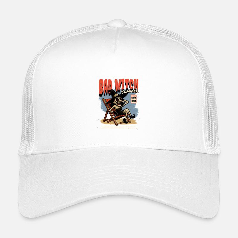 Totenkopf Hexe im Sommer Vampir - Kinder Trucker-Cap - Weiß