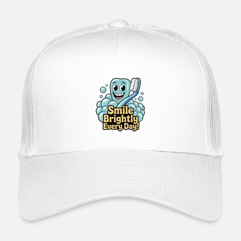 Happy Tooth mit strahlendem Lächeln und Zahnfleisch Kinder Trucker-Cap