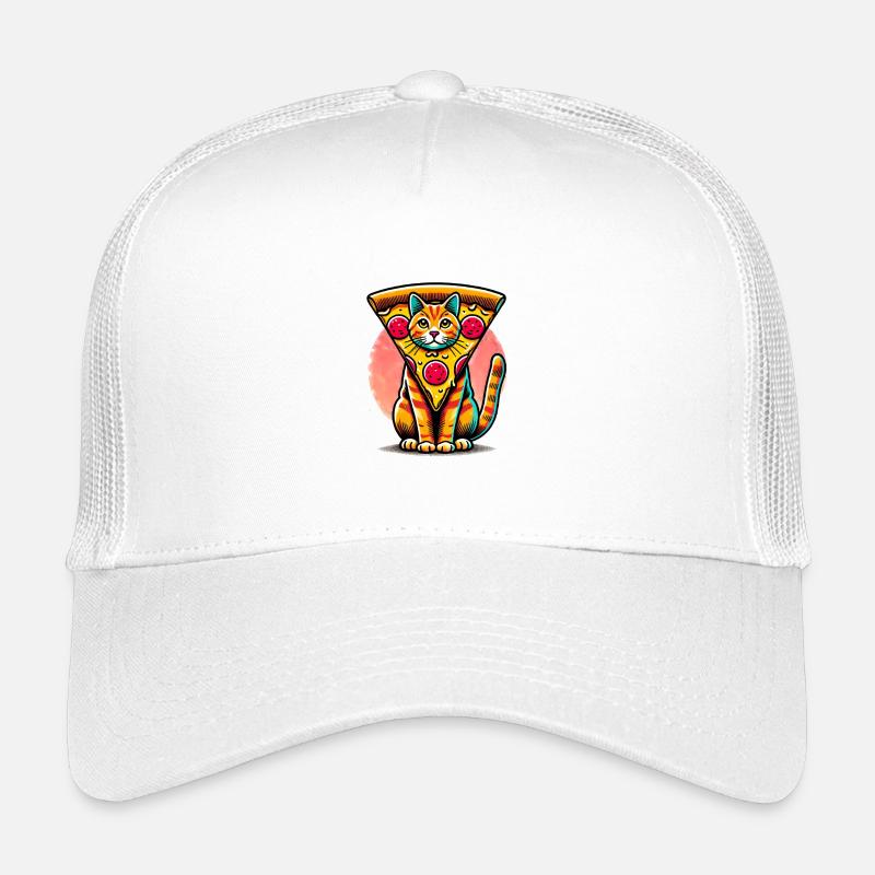 Whimsical Cat Pizza Illustration Kids’ Trucker Cap