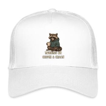  Waschbär mit Kaffee - Kinder Trucker-Cap - Weiß - Vorne