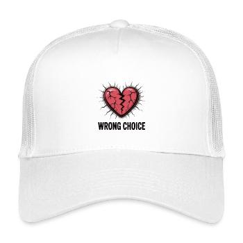 Cracked Heart: Falsche Wahl - Kinder Trucker-Cap - Weiß - Vorne