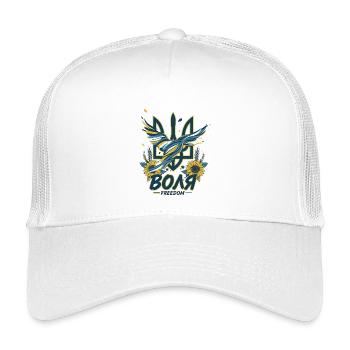 Wolja Freiheits-Dreizack - Kinder Trucker-Cap - Weiß - Vorne