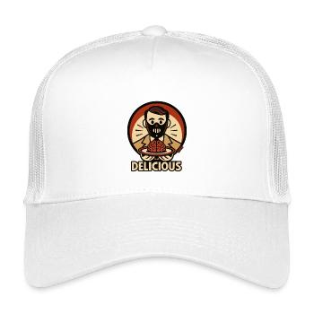 Lecker Lecter Catering mit Gehirn Teller - Kinder Trucker-Cap - Weiß - Vorne
