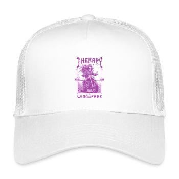La thérapie coûte cher Le vent est gratuit Motard - Casquette trucker enfant - blanc - Devant