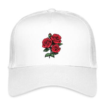 Rote Rosen Motiv  - Kinder Trucker-Cap - Weiß - Vorne