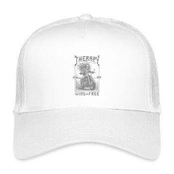 La thérapie coûte cher Le vent est gratuit Motard - Casquette trucker enfant - blanc - Devant