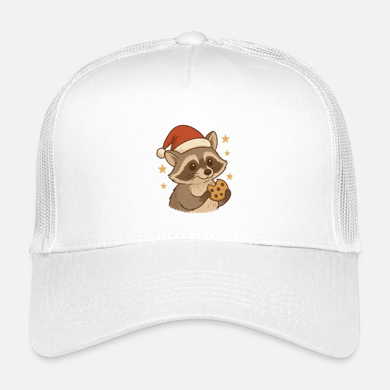 Weihnachts Waschbär mit Keks - Kinder Trucker-Cap - Weiß