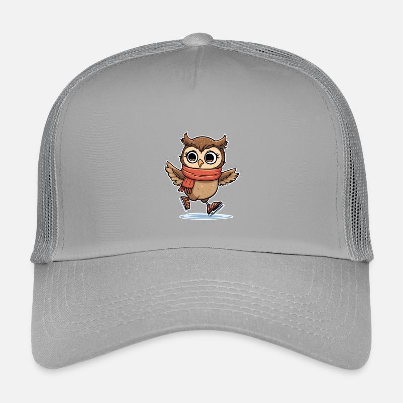 Hibou d’hiver avec écharpe rouge sur glace Casquette trucker enfant