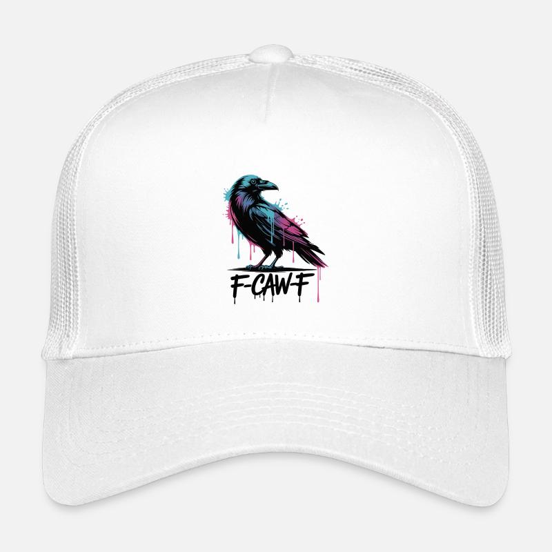 F-Caw-F Meme Krähe - Kinder Trucker-Cap - Weiß