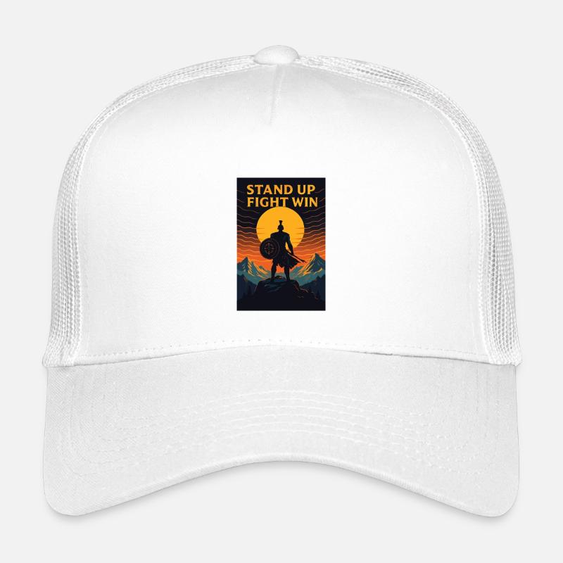 Stand Up Fight Win Warrior - Kinder Trucker-Cap - Weiß