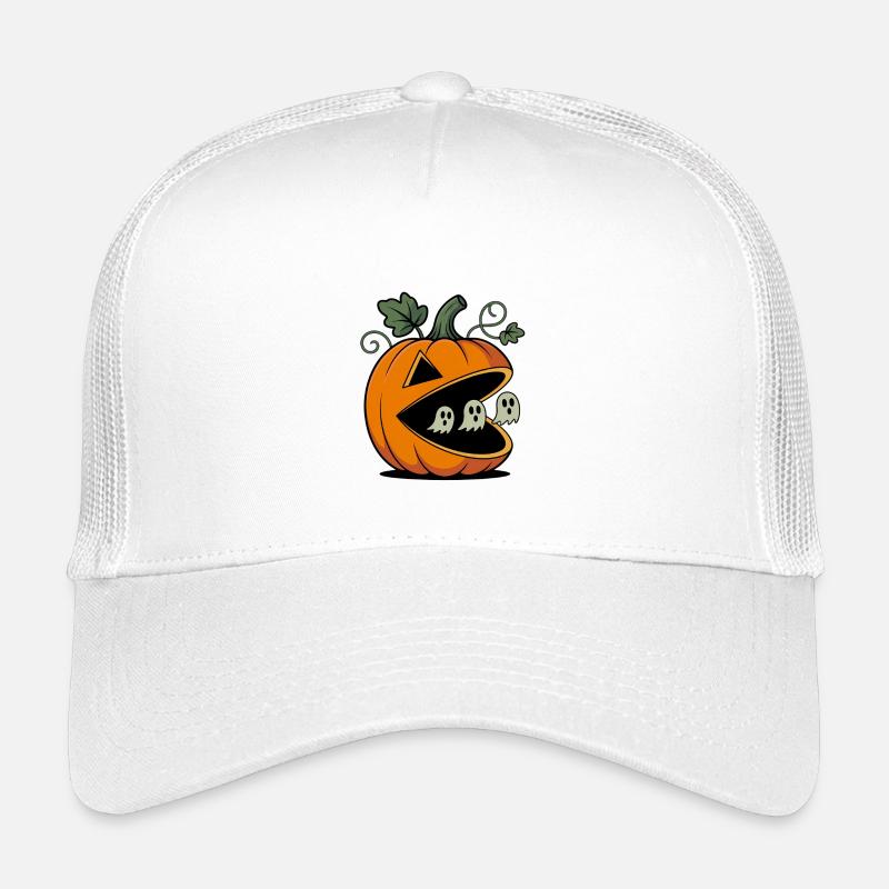 Halloween Pumpkin Gamer Artwork - Kinder Trucker-Cap - Weiß