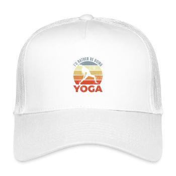 I'd Rather Be Doing Yoga - Kinder Trucker-Cap - Weiß - Vorne