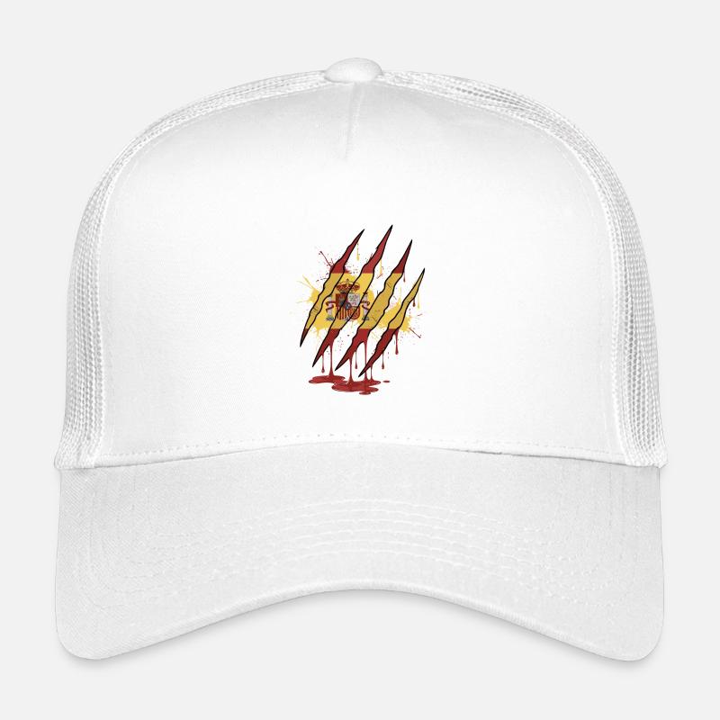 Scratch Mark Spain Flag Claw Grunge Style Kids’ Trucker Cap