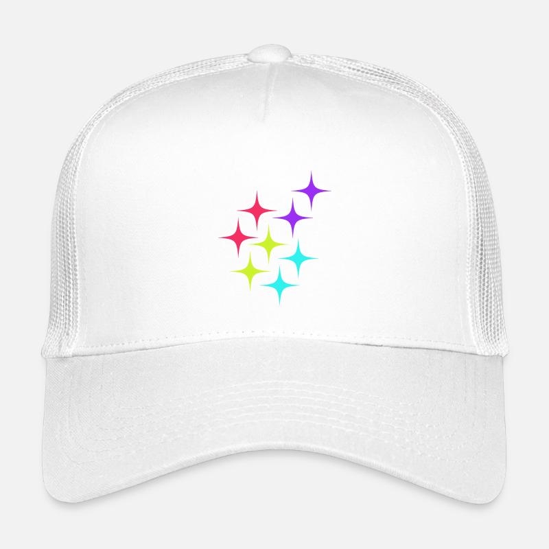 Bunte Sterne sparkle Muster - Kinder Trucker-Cap - Weiß