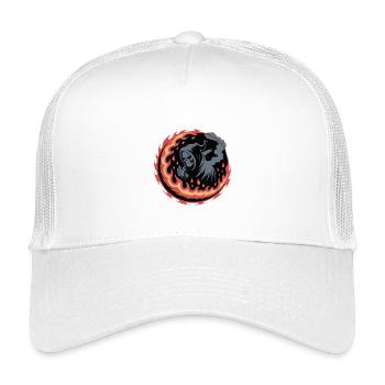 Flammender Schnitter-Glutkreis - Kinder Trucker-Cap - Weiß - Vorne